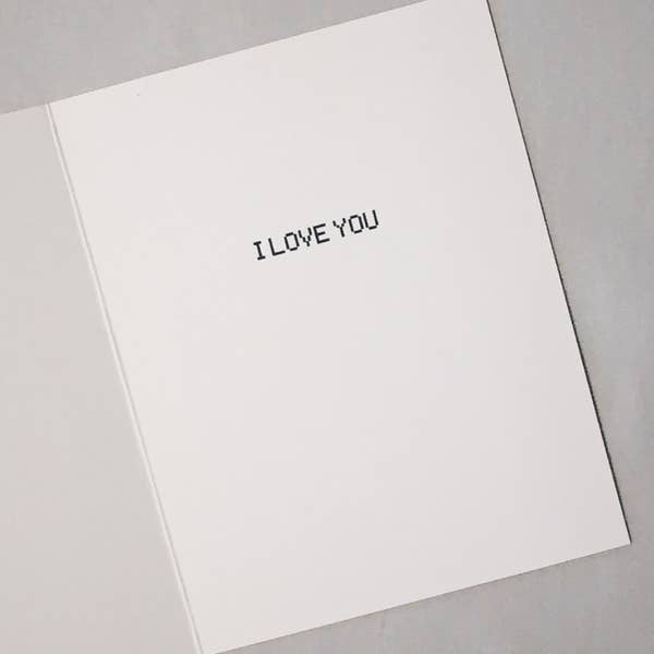 I Love You Binary Code Card