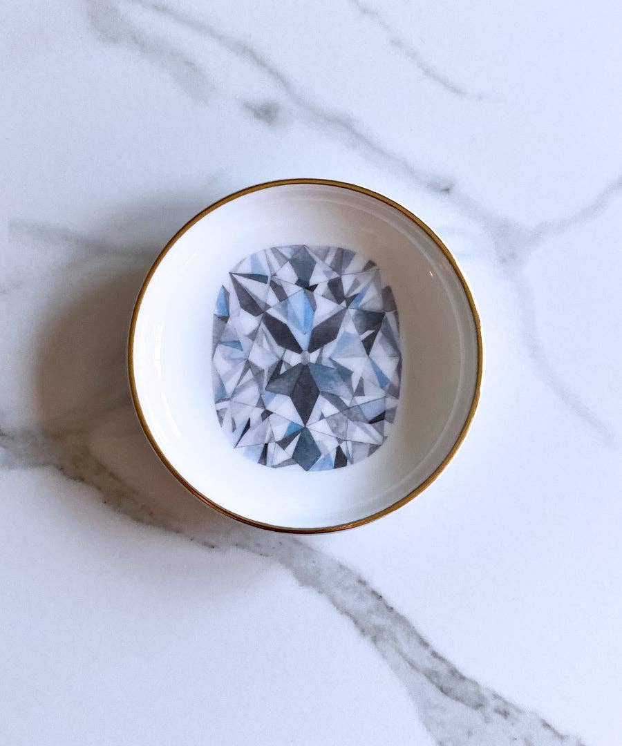 Cushion Cut Diamond Ring Dish