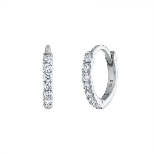 Diamond Huggie Hoop Earrings