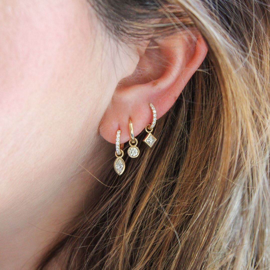 Diamond Huggie Hoop Earrings