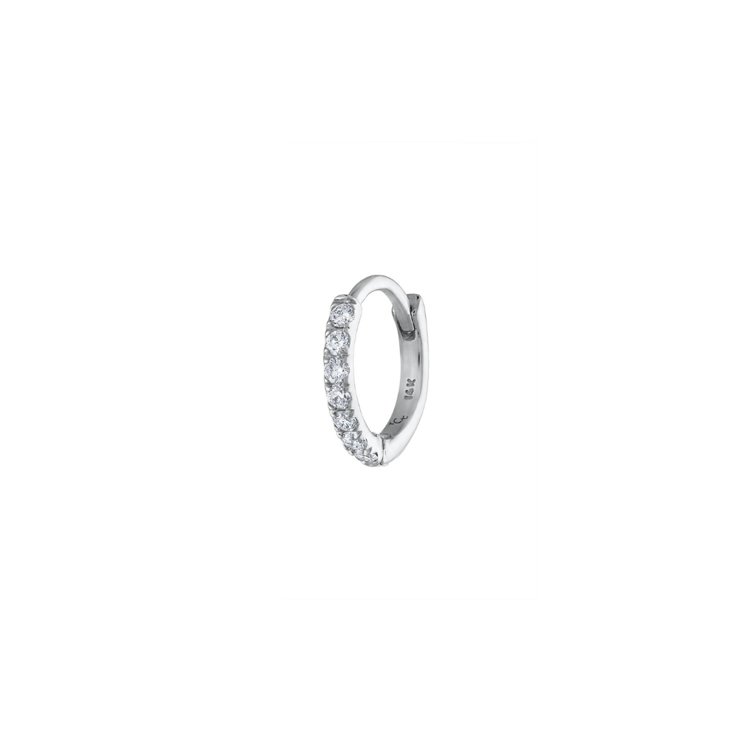 Diamond Huggie Hoop Earrings