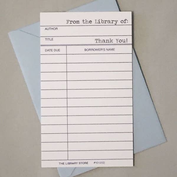 Library Borrowers Card Thank you Set