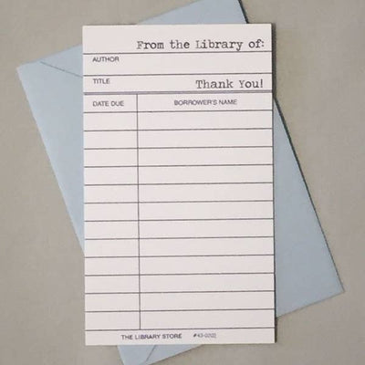 Library Borrowers Card Thank you Set