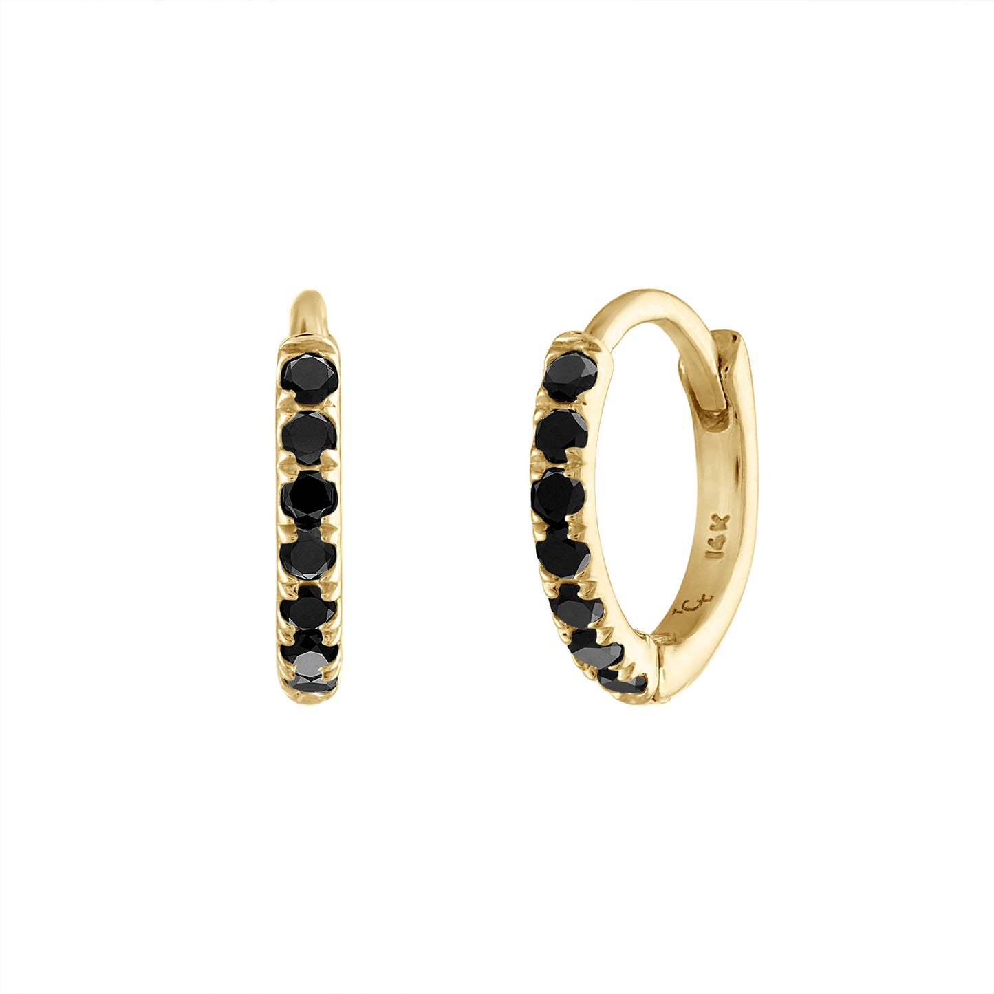 Diamond Huggie Hoop Earrings