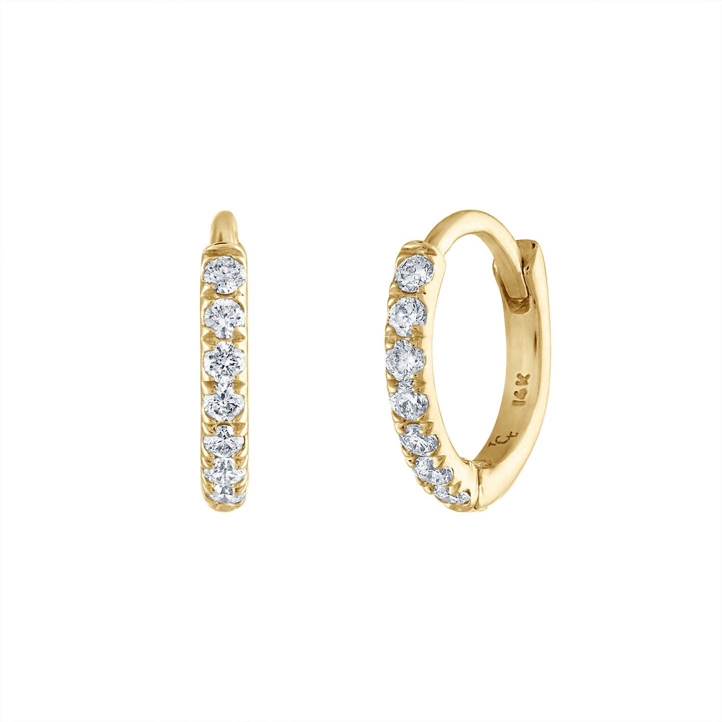 Diamond Huggie Hoop Earrings