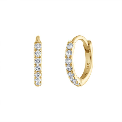 Diamond Huggie Hoop Earrings