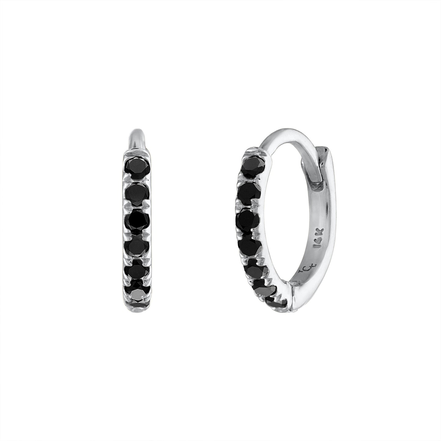 Diamond Huggie Hoop Earrings